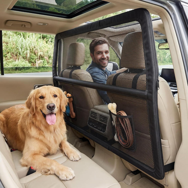 Dog Car Barrier, 50 Inch Wide Coverage Dog Barrier for SUV Car Truck