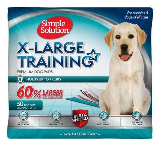 Simple Solution Extra Large Pee Pads For Dogs, Puppy Potty Training, Leak Proof Dog Pads, Pet Pee Pad, Disposable Puppy Pad, XLARGE 28"x30"