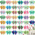 Talltalk 40 Pcs Summer Hawaiian Dog Bow Ties Luau Collar Bows for Dogs Tropical Fruit Puppy Bowties with Plastic Buckle Adjustable Grooming Collar Accessories for Small Medium Cat Pet Holiday Costume
