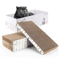 PatiencET Cat Scratch Pad with Box, 4 Pack Cardboard Cat Scratcher Lounge Bed for Indoor Cats, Reversible Corrugated Scratching Board Refill with Catnip