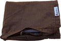 Dogbed4less 41X27X4 Inches Large Size Brown Color Denim Jean Dog Pet Bed External Zipper Cover - Replacement Cover only