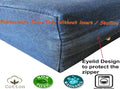 Dogbed4less 47X29X4 Inches Extra Large Blue Color Denim Cotton Jean Dog Pet Bed External Zipper Duvet Cover - Replacemen
