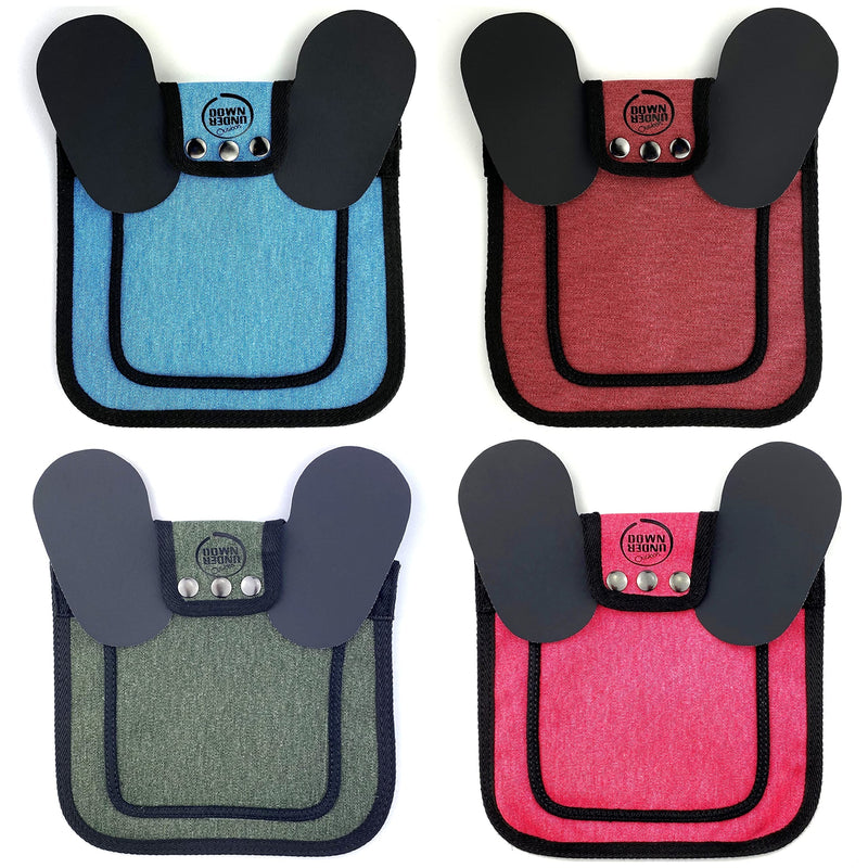 DOWN UNDER OUTDOORS 4 Pack Medium-Large Saddles with Adjustable Straps, Poultry Saver, Protector, Apron, Supplies, Care Products (Mixed Colors)