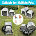lukidoki Portable 3-in-1 Cat Playpen, Outdoor Pop-up 2-Room Pet Playpen with Tunnel, Foldable Cat Dog Crate Play Enclosure with Separate Areas for Puppy Kitten and Small Animals Indoor Travel