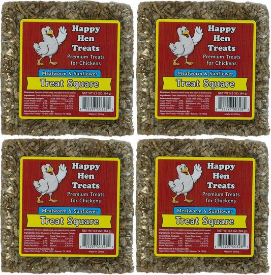 Happy Hen Treats Treat for Pets, Mealworm and Sunflower, 5.5-Ounce - 4 Pack