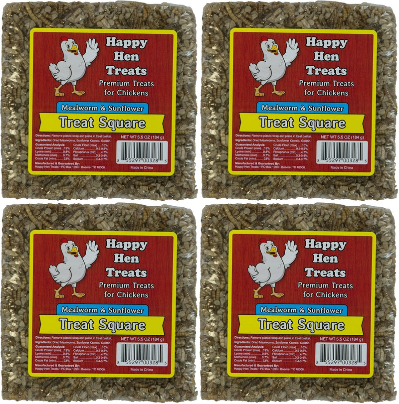Happy Hen Treats Treat for Pets, Mealworm and Sunflower, 5.5-Ounce - 4 Pack