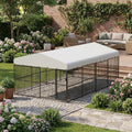 10x20x6 FT Outdoor Dog Kennel, Heavy-Duty Outdoor Enclosures with Lock, UV-Resistant Waterproof Roof Cover & Swivel Stainless Steel Feeding Bowl,for Medium & Large Dogs,Easy Assembly