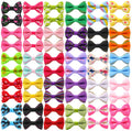 YAKA 60PCS (30 Paris) Cute Puppy Dog Small Bowknot Hair Bows with Metal Clips Handmade Hair Accessories Bow Pet Grooming Products (60 Pcs,Cute Patterns)