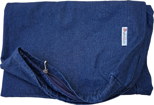 Dogbed4less 47X29X4 Inches Extra Large Blue Color Denim Cotton Jean Dog Pet Bed External Zipper Duvet Cover - Replacemen